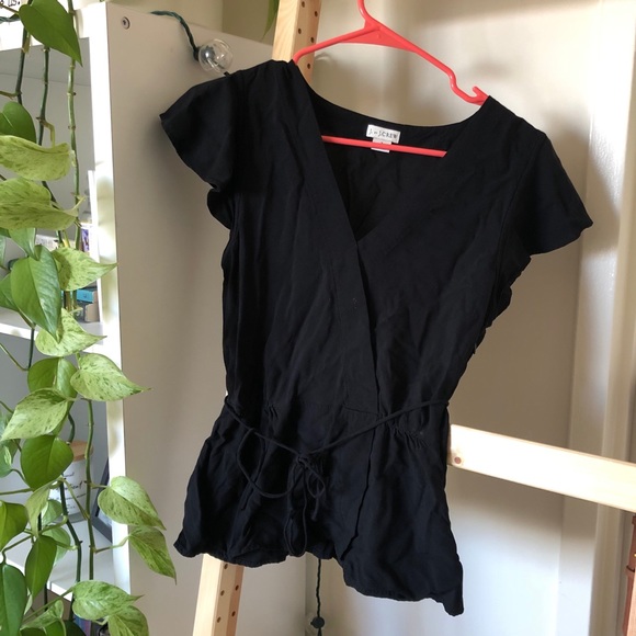 Navy Blue JCrew “wrap” top - Picture 1 of 1